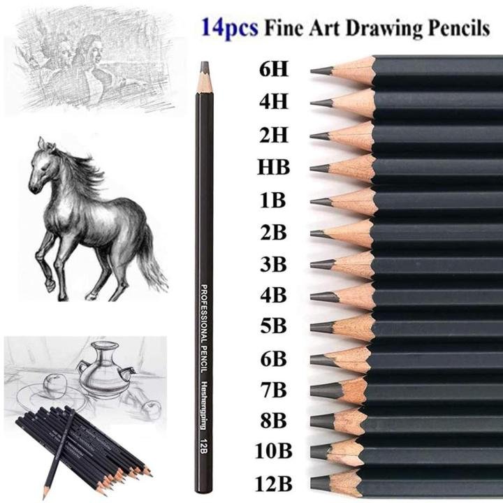 Professional Graphite & Charcoal Pencil Set – 14 Professional Graphite & Charcoal Pencil Set – 14 Pcs - Image 1